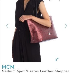 MCM Medium Spot Visetos Leather Shopper